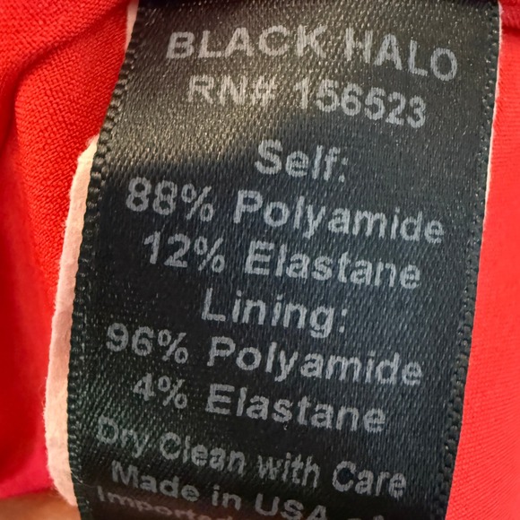 Black Halo Women's Sleeveless Twist Neck Sheath Dress - Red Career Size 12‎ - Picture 6 of 9